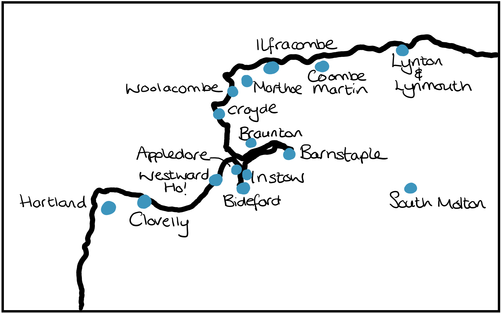 North Devon villages map days out UK